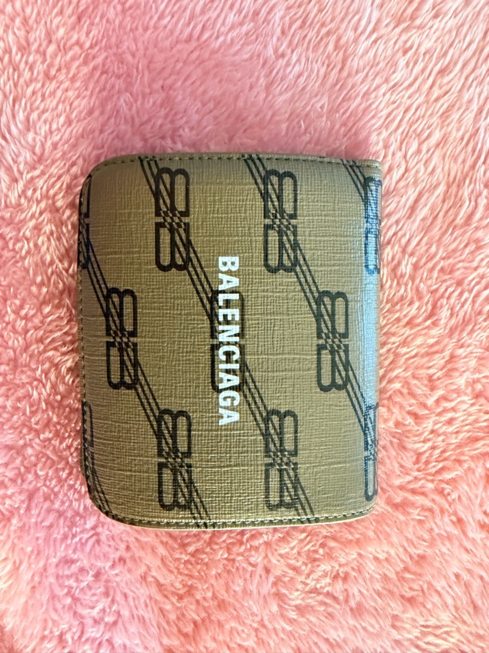 Balenciaga Black Leather Logo Bifold Wallet